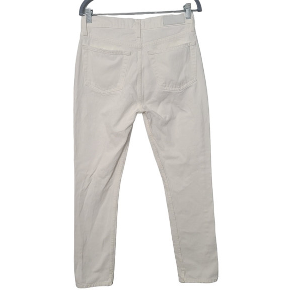 Re/Done Originals High Rise Straight in Off White - Picture 3 of 14